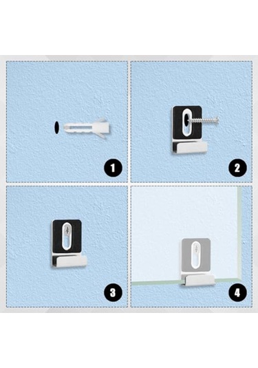 Vkemall 304 Paslanmaz Çelik Ayna Tutucu Seti, Güvenli Ve Şık Montaj İçin 8 Parça Metal Ayna Askısı