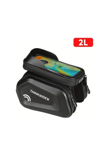 Willowhaven Thinkrider Su Geçirmez Bisiklet Çerçeve Çantası Siyah 7 İnç Telefonlar İçin Ahşap