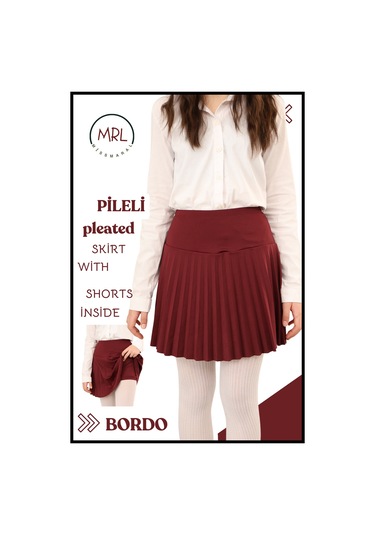 Kız Çocuk Pileli Etek Bordo Yüksek Bel İçi Şortlu Likra Kumaş Okul-oyun-spor-etkinlik Eteği 4103 Bordo Kız Çocuk Pileli Etek Bordo Yüksek Bel İçi Şortlu Likra Kumaş Okul-oyun-spor-etkinlik Eteği 4103 Bordo