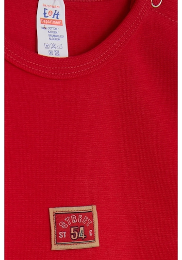 Breeze Erkek Bebek Çıtçıtlı Zıbın Body Yazı Baskılı 9 Ay-3 Yaş, Kırmızı