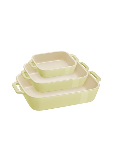 Staub Seramik Fırın Kabı Seti 3'lü Yeşil Diğer