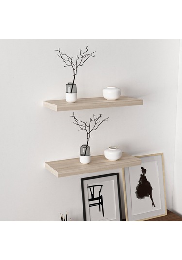 Minar Gizli Tutuculu 2'li Duvar Rafı 60 Cm - Sonomo