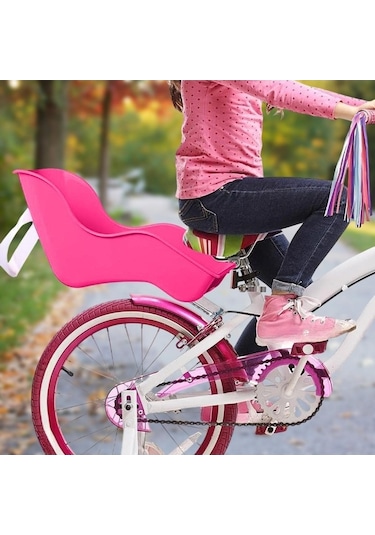 Trendooze Çocuk Bisiklet Bebek Koltuğu - Gül Kırmızısı, Doldurulabilir Kırmızı