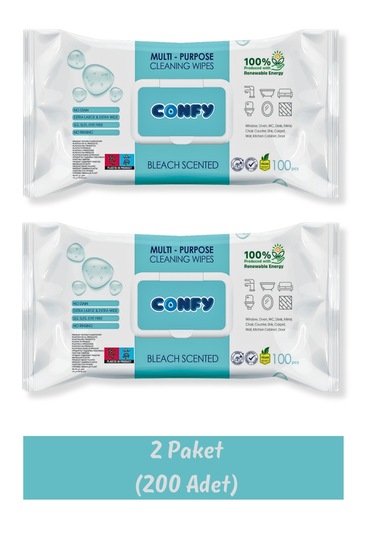 Confy Yüzey Temizlik Mendili Çamaşır Suyu Ferahlığı 2'li