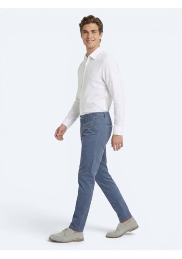 Kip Açık Mavi Dokuma Jogging Fit Casual Pamuk Karışımlı Pantolon