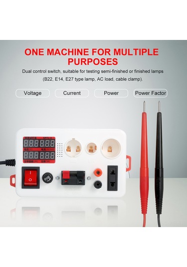 Xiyyadms Led Lamba Test Cihazı: Gerilim, Akım, Güç Ve Pf Ölçer - Çift Klemeli, Yüksek Hassasiyetli, Avrupa Standartı 90-265v, 0-400w Kırmızı Ve Beyaz