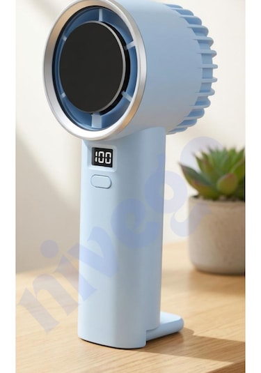 Lcd Göstergeli 1200mah Şarj Edilebilir Bataryalı Taşınabilir Mini Fan Vantilatör Pervane