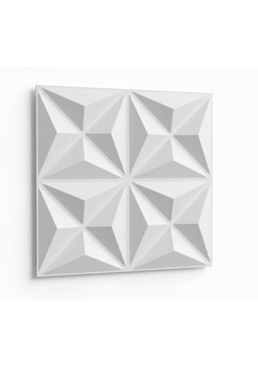Modern Geometrik Duvar Paneli 50x50 - 10 Lu Avantaj Paketi 2.5 Metre Kare Beyaz