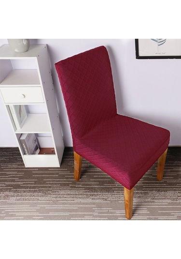 Reedark Yıkanabilir Kısa Sandalye Kılıfı - Elastik Kumaş, 45-60cm, Şarap Kırmızısı Diğer