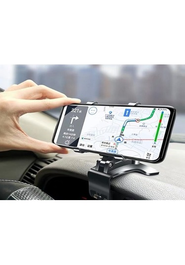 Kenpazar Araba Gösterge Üstüne Takılan 360 Oynar Başlıklı Telefon Tutucu Siyah