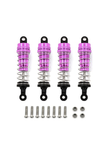 Suofeng 1/14 Wltoys 144001 İçin Metal Tekerlek Amortisörü - Mor Renk, 4 Adet, Alüminyum Alaşımlı 61-74cm
