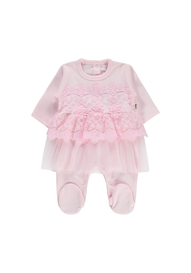 Civil Baby Fırfır Tüllü 1-9 Ay Tulum - Pembe