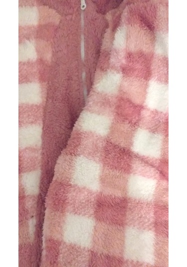 Alperi Uzun Kol Fermuarlı Welsoft Pelüş Pijama Takımı Pudra