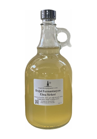Organik Sepet Pazarı Doğal Fermantasyon Elma Sirkesi 1 L