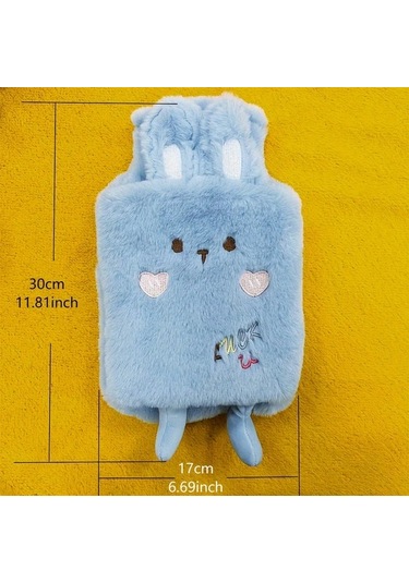 Elmpaly Mavi Ayakcıklı Sevimli Hayvan Tasarımlı 33.81 Ons Pvc Astarlı Isıtmalı Termos Hızlı Isınma Antrasit