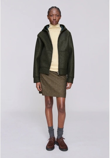 A.p.c Alvin Unisex Lüks Neopren Kapüşonlu Koyu Yeşil