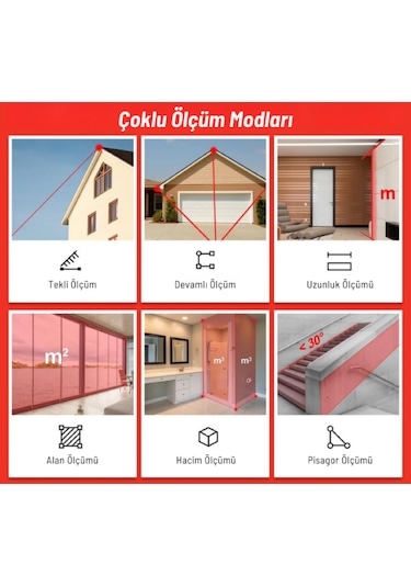 Texta Mtr80 Lazerli Mesafe Ölçer 80 Metre Ölçüm Mesafesi