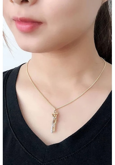 Takı Dükkanı Sarılan Çift Unisex Sevgili Kolyesi Eşe Sevgiliye Hediye Eck52sr Altın - Gümüş
