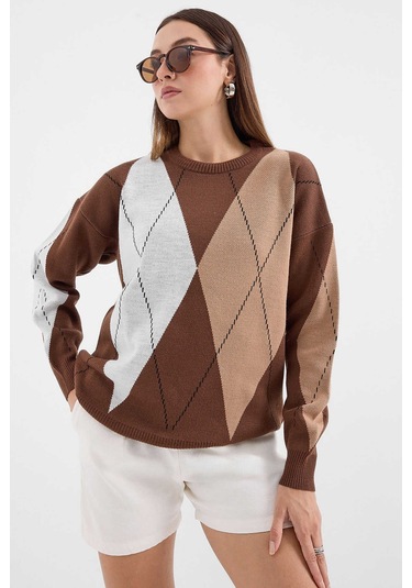 Gabria Baklava Desen Kazak Kahverengi