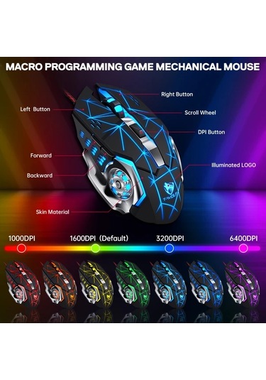 Techbloom Ergonomic Oyuncu Seti Black 35 Tus Uzun Süreli Oyun İçin Yorulmayan Rgb Programlanabilir Tek Elle Klavye Ve Fare Seti Diğer