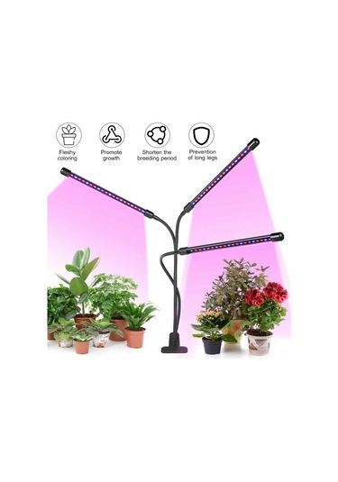 Geeroyoo Usb Bağlantılı 30w Üç Kafalı Bitki Büyütme Lambası - Saksı, Bahçe Ve Sera İçin İdeal Diğer