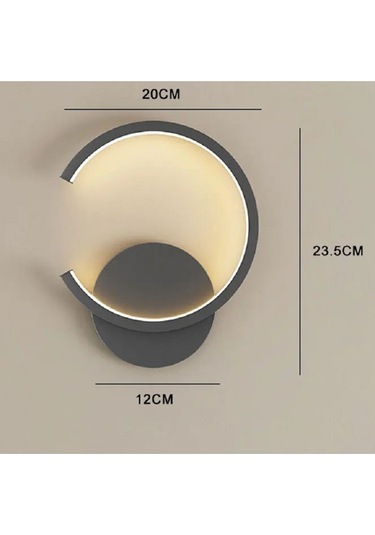 Ocena / Aplik / C Sol 20 Cm / Antrasit Gövde / 3 Renk Işık Antrasit