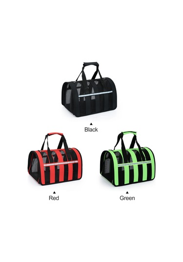 Geeksen Kedi Çantası Yeşil M Taşınabilir Katlanabilir Evcil Hayvan Çantası File Nefes Alabilen Evcil Hayvan El Çantası Postacı Çantası