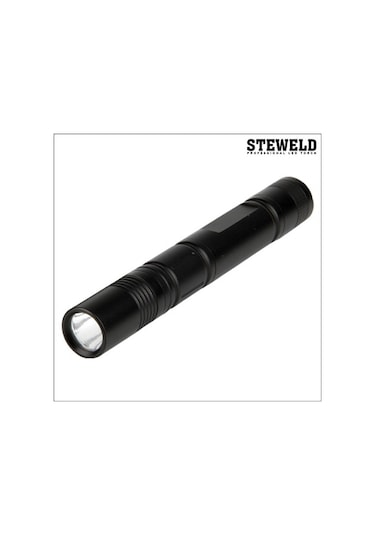 Steweld 681B Alüminyum Gövde Led El Feneri Çift Pilli Siyah