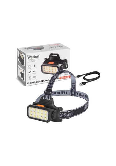 15 Ledli Sarı / Beyaz Şarjlı Kafa Lambası Wt-652 Çok Renkli