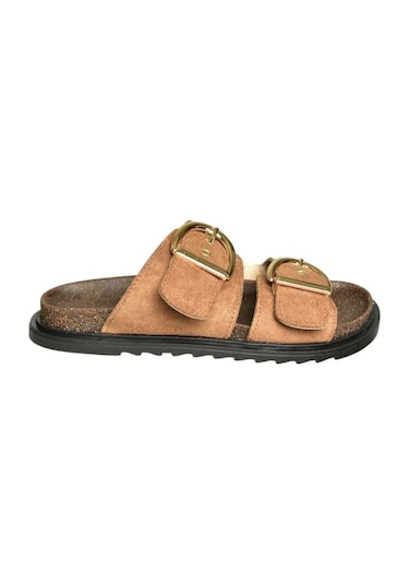 Fox Shoes U267732702 Taba Süet Kadın Terlik Taba-süet