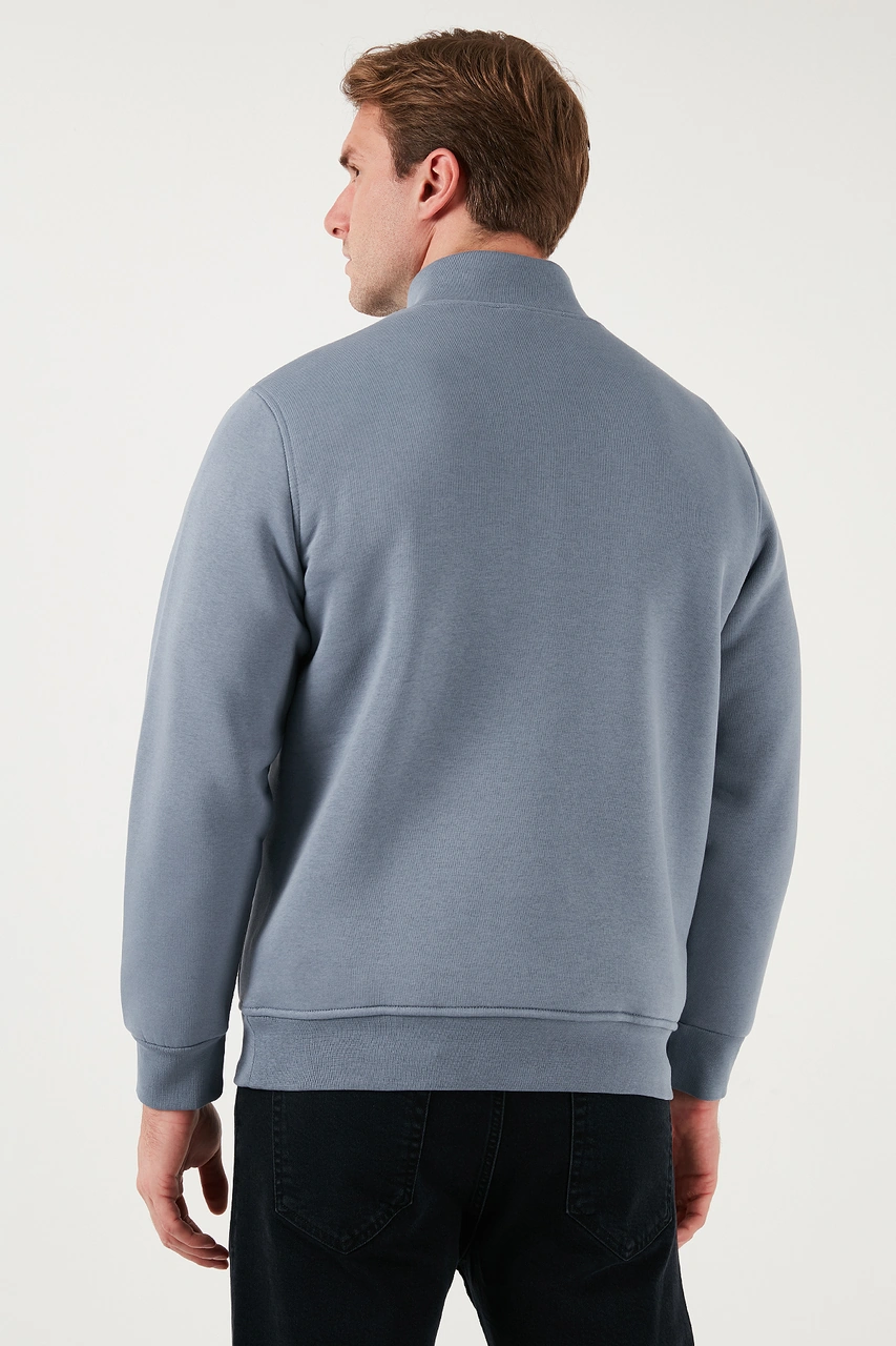 Buratti Pamuklu Regular Fit Dik Yaka 2'Li Paket Erkek Sweat 59052592S2 Koyu Gri-Siyah