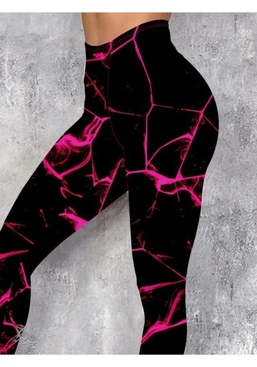 Kadın Yüksek Bel Renk Detaylı Dalgıç Tayt Mor