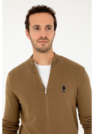 U.s. Polo Assn. Erkek Haki Hırka Triko 50293526-vr027 Haki