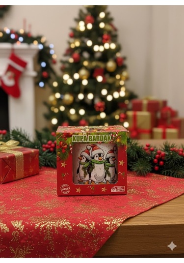 Yılbaşı Temalı Kupa Penguen Model