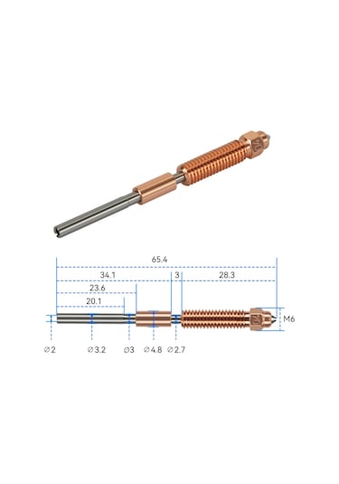 Kangvka Ender-3 V3/k1c/k1 Max Uyumlu 0.2mm Bimetalik Bakır Uç, 1.75mm Filament İçin 3d Yazıcı Aksesuarı