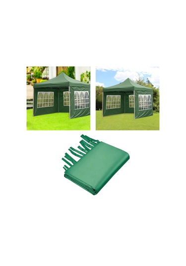 Suntek 1x Gazebos Çadır 3x2m Kamp Açık Gölgelik Mesh Yan Yeşil