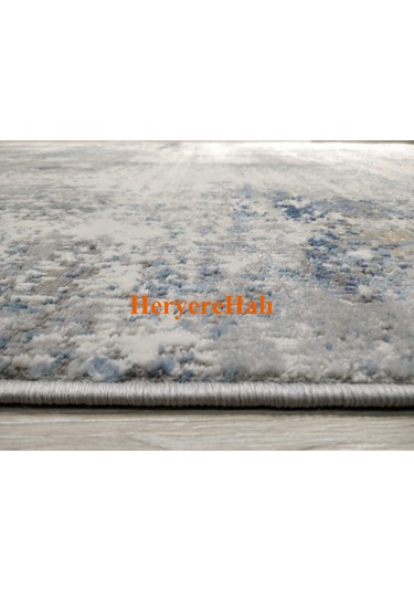 Lagos Lgs 09 Cream Blue Hav Toz Vermez Modern Makine Halısı