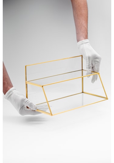 Organizer Cam Raflı Pirinç & Gold