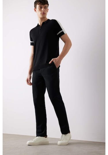 DeFacto Regular Fit Normal Kesim Yazlık Düz Paça Chino Kanvas Pantolon D7349AX25SPBK81