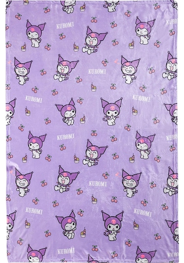 Mor Hello Kitty Baskılı Tv Battaniyesi 100x150 Cm