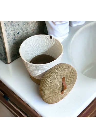 Hasır Sepet, Jüt Sepet, Doğal Hasır Sepet, Çok Amaçlı Dekoratif Hasır Sepet, Organizer