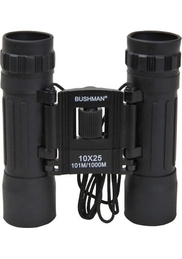 Bushman 10x25 Çift Gözlü Dürbün Siyah