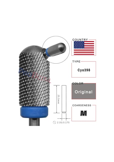 Rolinstar 6.6 Gümüş Büyük Namlu Yuvarlak Pürüzsüz Üst Tırnak Matkap Uçları Freze Kesici Manikür Pedikür Dosyalama Green Kahverengi