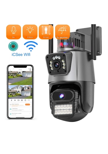 8mp 4k Ip Kamera Açık Wifi Ptz Çift Lens Çift Ekran Otomatik İzle