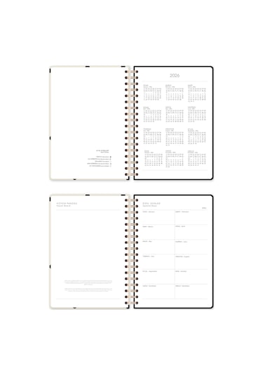 2026 Spiralli Günlük Ajanda 12 Aylık 17x24 Cm Puantiye Puantiye