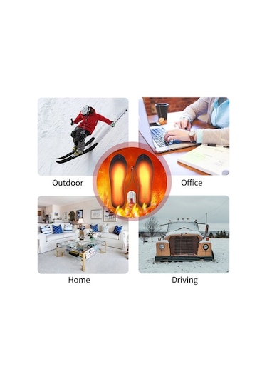 Ulzyvf Usb Şarjlı Isıtmalı Ayakkabı Tabanı - Kışlık Sıcak Tabanlık 5.5-9.5 Siyah Siyah