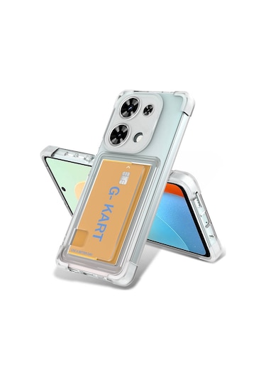 Xiaomi Redmi Note 13 Pro 4g Kılıf Şeffaf Arkası Kartlık Bölmeli Shockproff Şeffaf Kapak