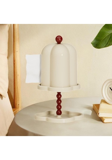 Homyl Tepsili Mendil Kutusu Kağıt Dağıtıcısı Ev Beyaz