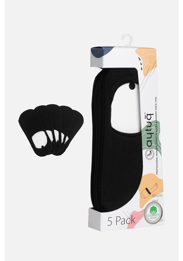 Aytuğ Kadın Penye Babet Çorap 5 Çift Özel Kutulu, Siyah Babet Çorap 31301