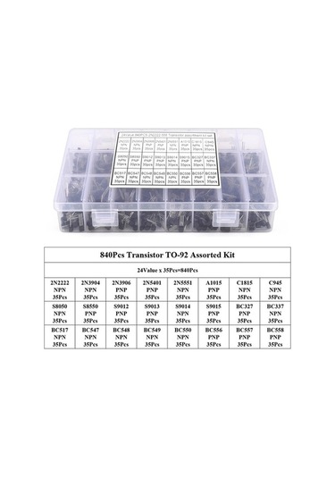 Ebitda 840 Adet Npn/pnp Güç Transistörü Seti - Siyah Plastik Ve Metal Kasa, 260g Ağırlık, Tam Koleksiyon